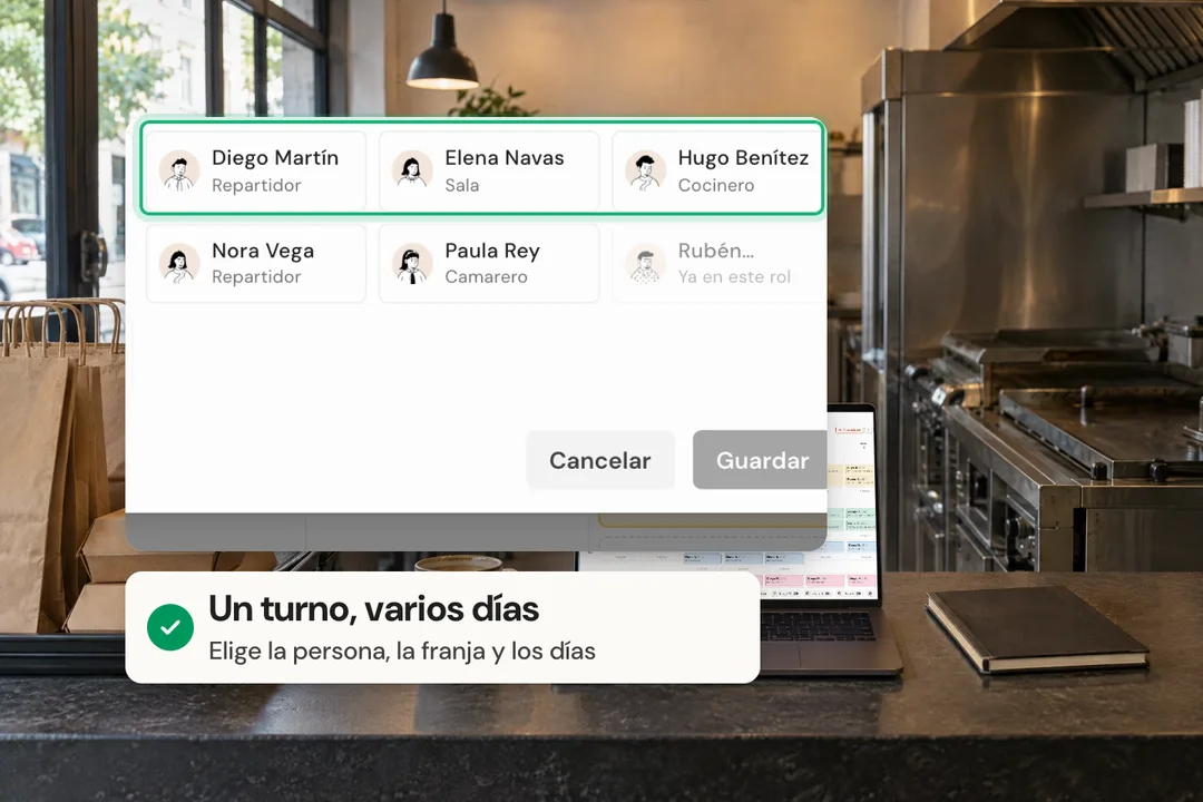 Menos turnos que repetir a mano.