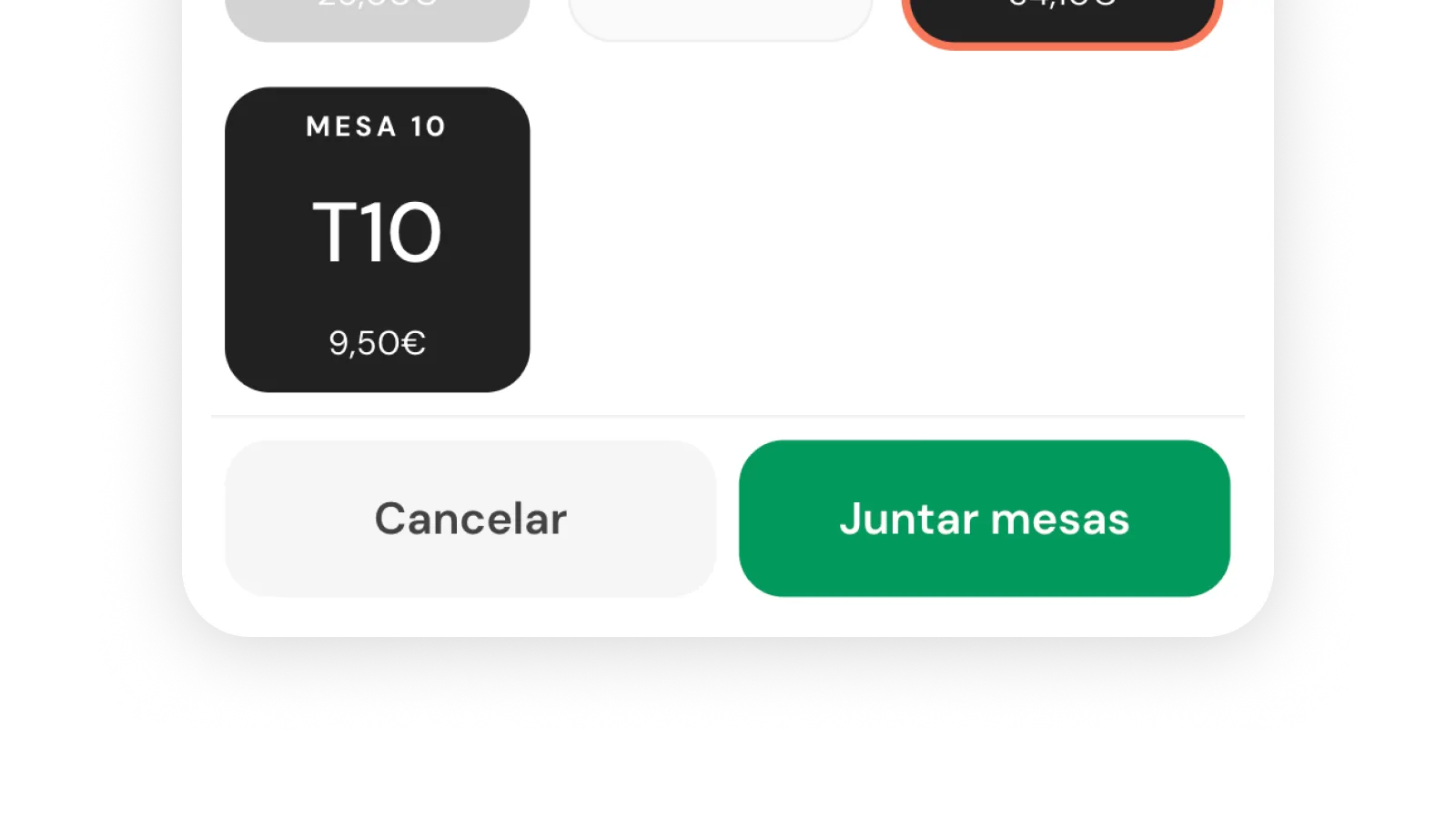 Unire tavoli dalla mappa