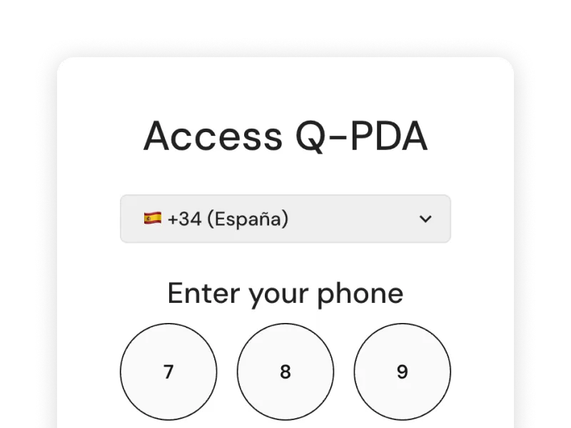 Acceso con teléfono y PIN personal por camarero