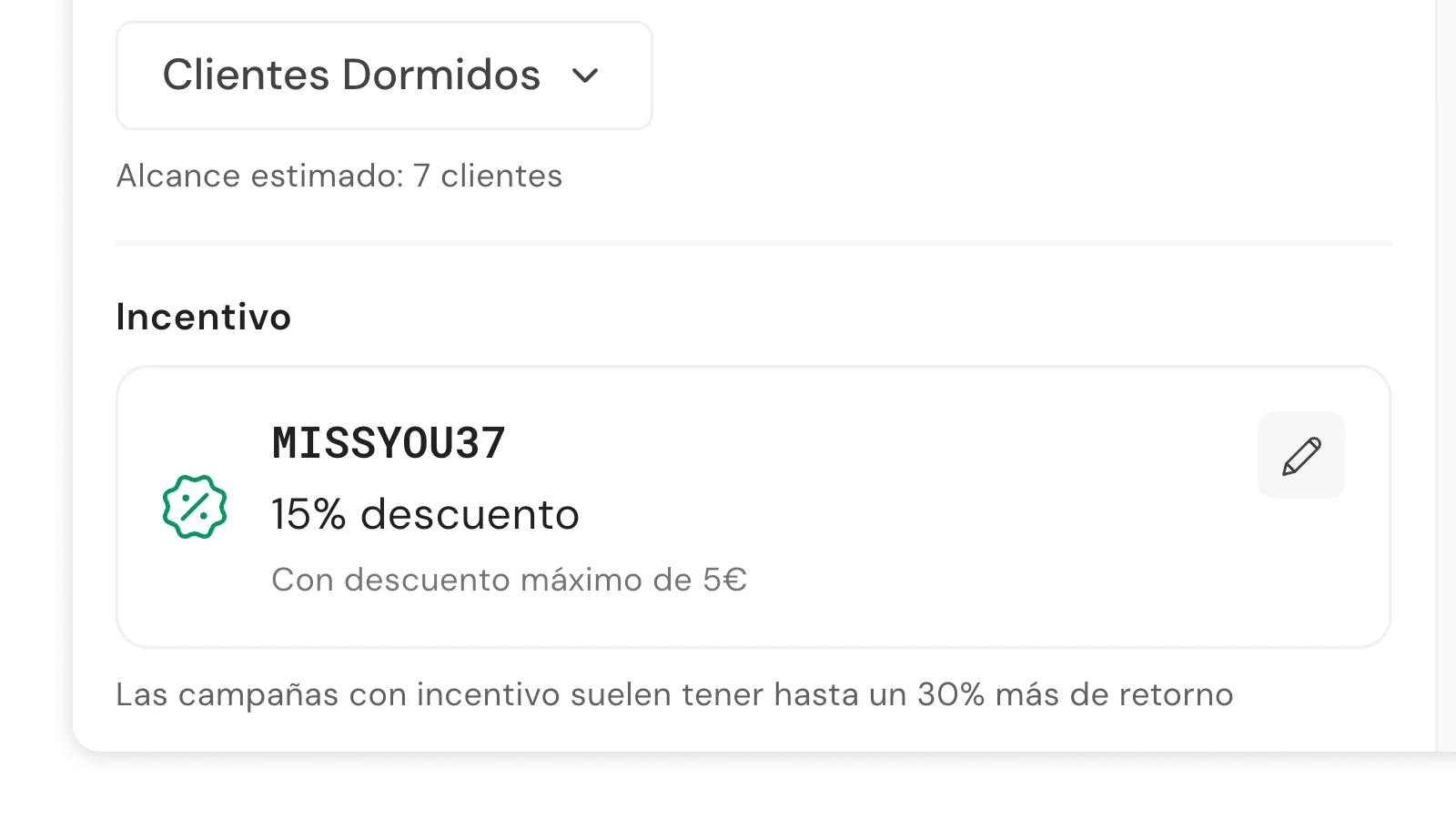 Campaña con código promo vinculado
