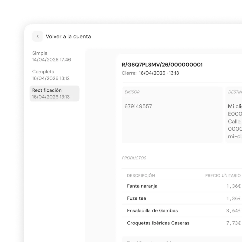 Emisión de tickets y facturas
