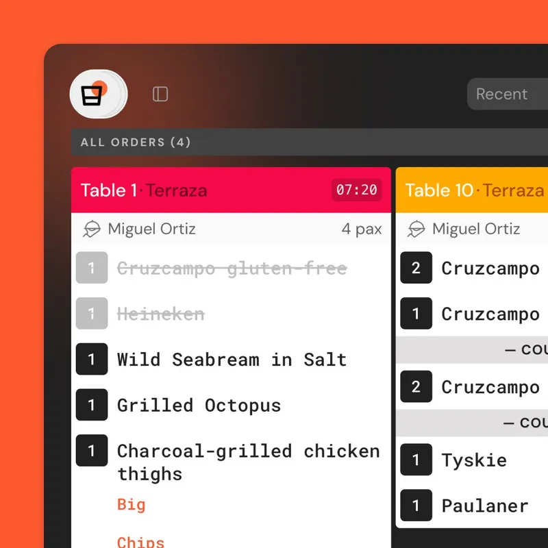 KDS Display di Cucina