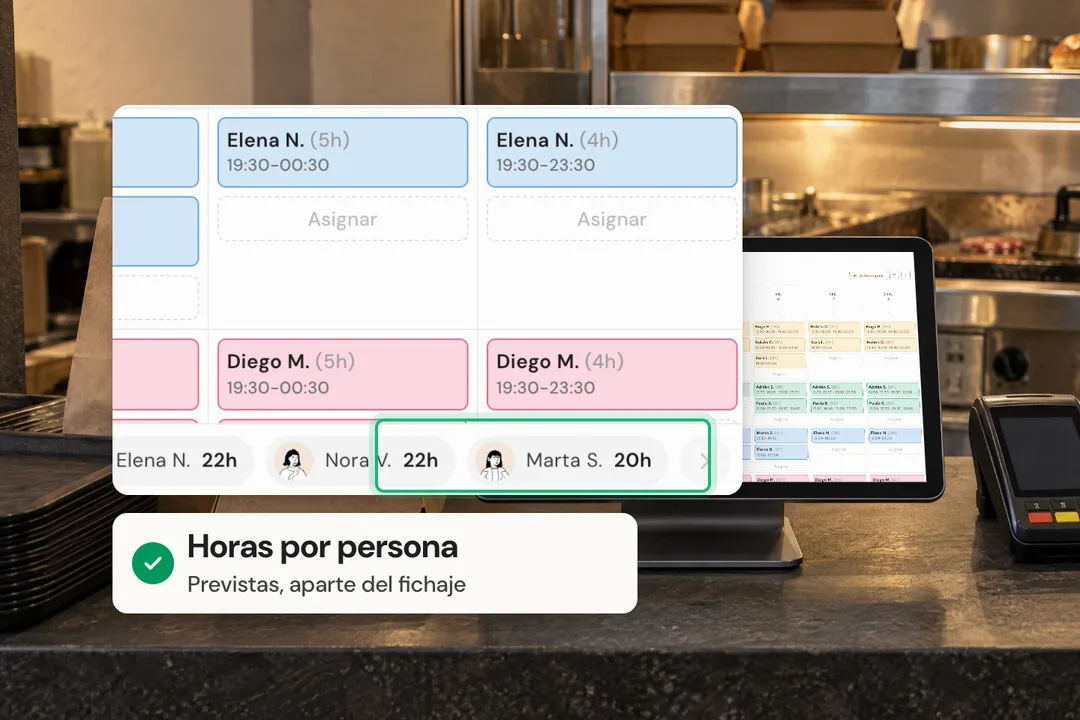 Cuenta las horas antes de repartirlas.