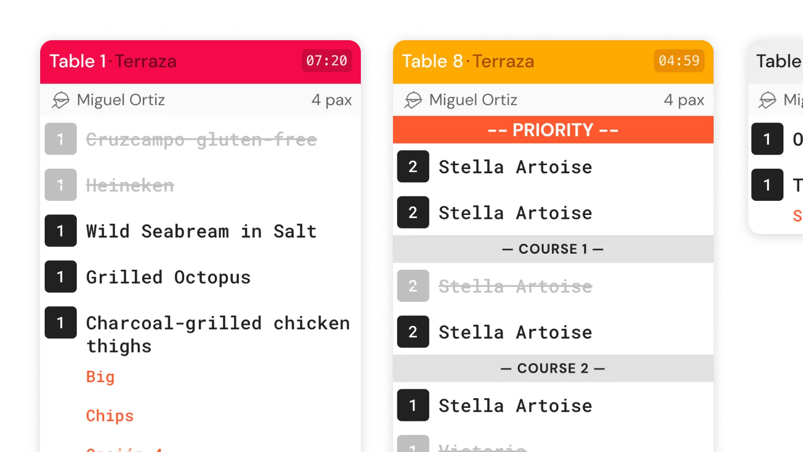 Temps de préparation mesurés automatiquement