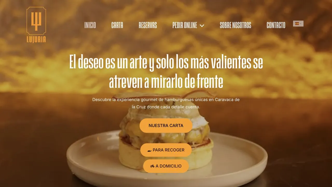 Ejemplo real de diseño web: Hamburguesería
