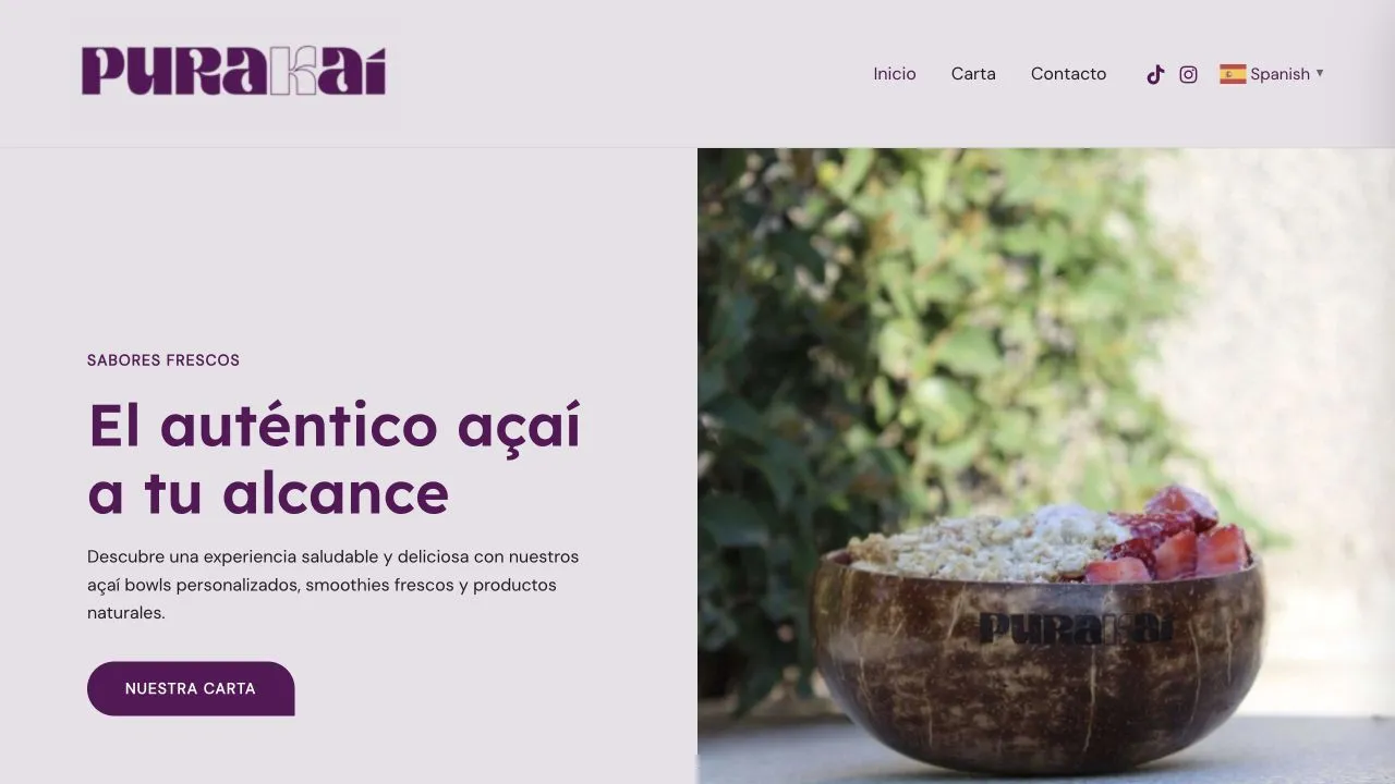 Ejemplo real de diseño web: Açaí y bowls
