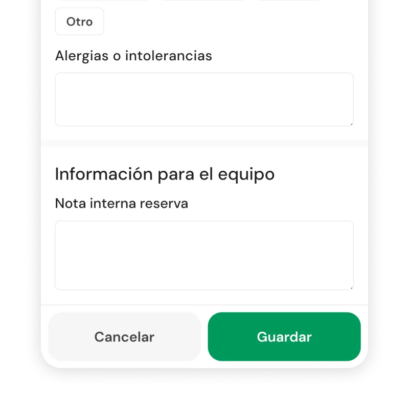 Preguntas personalizadas en el formulario de reserva