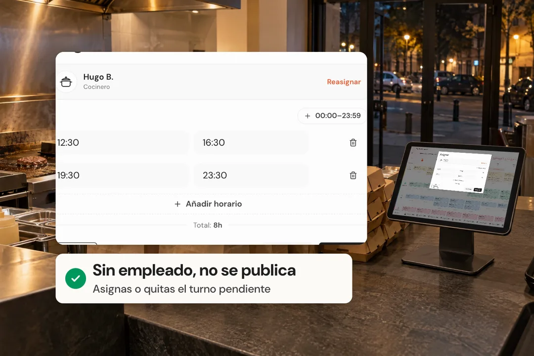 Reparte de nuevo los turnos, sin perder los huecos.