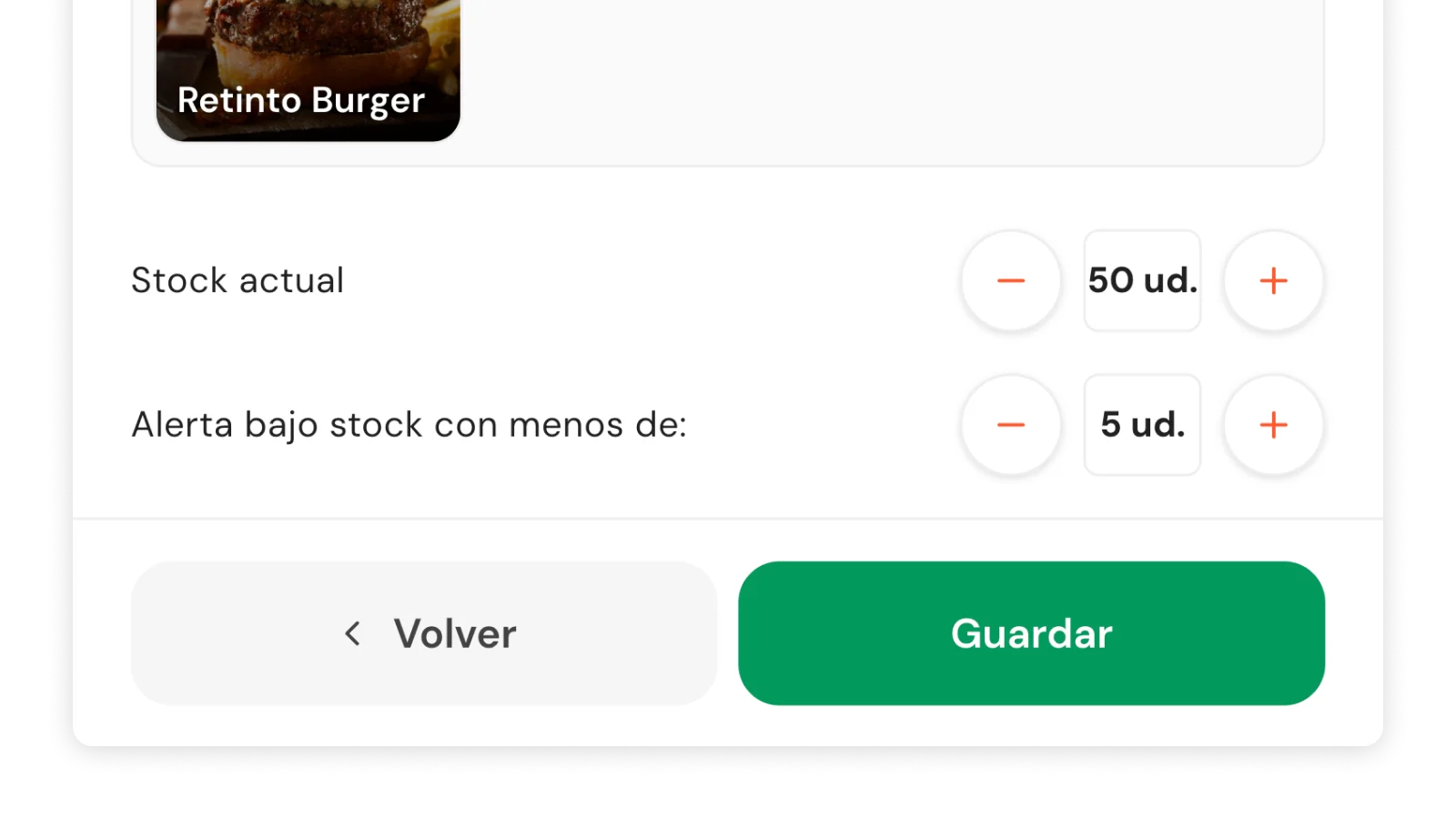 Detalle de Qamarero: Control por unidades