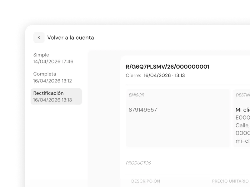 Facturación del TPV Qamarero